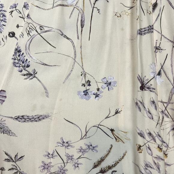 H&M Maxi Dress Women's XS White Floral Flounce Coquette Fairycore Whimsical - Picture 4 of 8